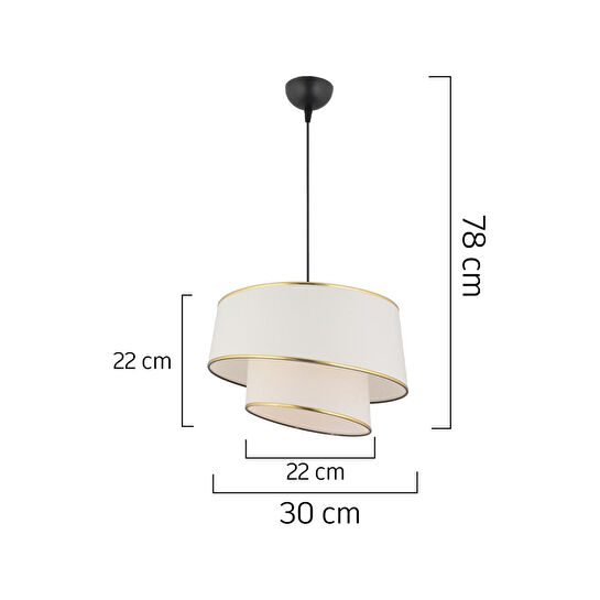 Apliqa Paoni 2 Katlı Beyaz Gold Detaylı Modern Koridor,yatak Odası Salon Avize