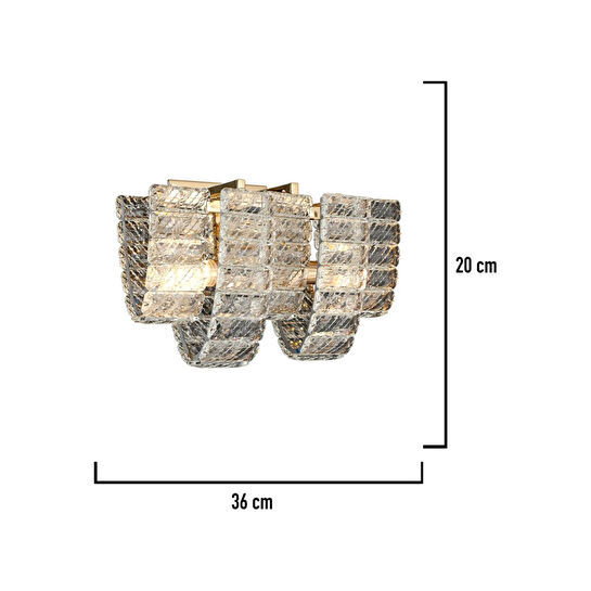 Apliqa Loya Kristal Taşlı Yatak Başı, Salon Aplik