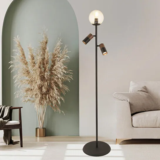 Apliqa Mirela 3'lü Modern Spot Başlıklı Modern Oturma Odası Köşe Salon Lambader