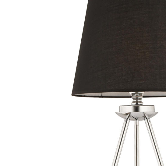 Apliqa Epona Siyah Şapkalı Krom Modern Dekoratif Salon Lambader