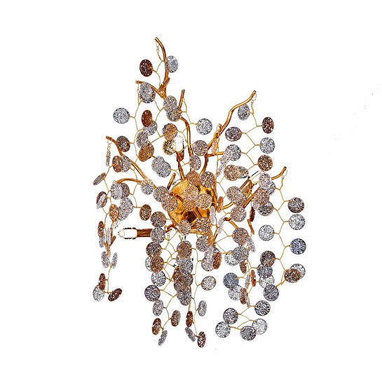 Apliqa Masal Gold Kristal Taşlı Modern, Oturma Odası,duvar Lambası Salon Aplik