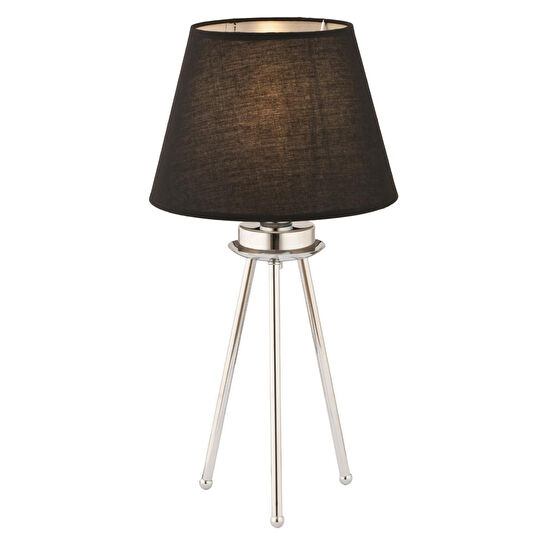 Apliqa Epona Siyah Şapkalı Krom Modern Dekoratif Salon Abajur