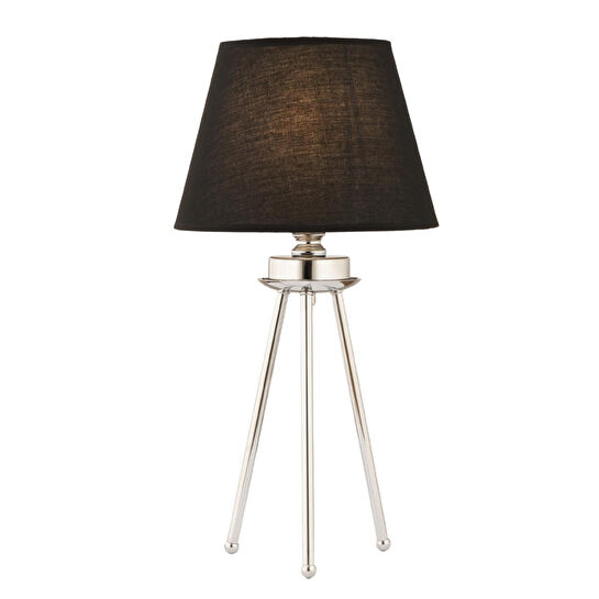 Apliqa Epona Siyah Şapkalı Krom Modern Dekoratif Salon Abajur