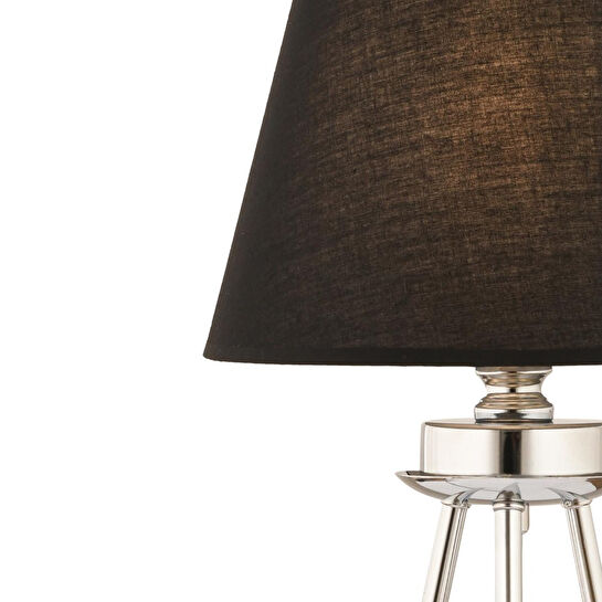 Apliqa Epona Siyah Şapkalı Krom Modern Dekoratif Salon Abajur