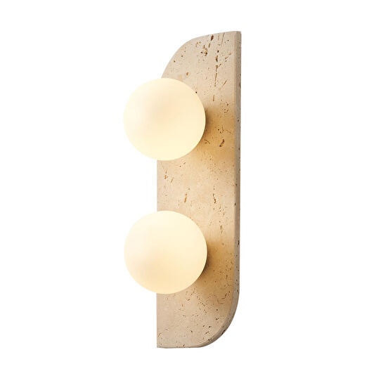 Apliqa Tirra 2'li Traverten Mermer Desenli Modern Salon Aplik