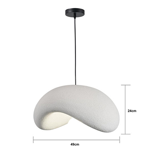 Apliqa Voliny Büyük Beyaz Beton Modern Sarkıt Oturma Odası Salon Sarkıt Avize