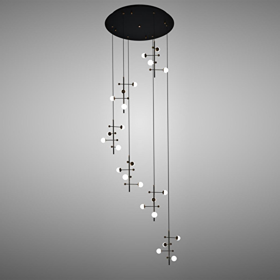 Apliqa Addo Siyah 6'lı 24 Watt Modern Sarkıt Koridor, Salon Sarkıt Led Avize