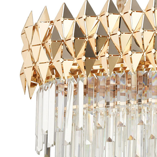 Apliqa Rodya 80'lik Sıralı Gold Kristal Taşlı Modern Yemek Odası Salon Sarkıt Avize