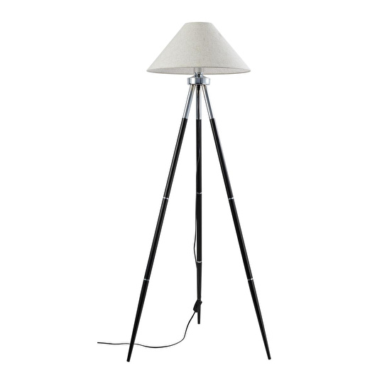 Apliqa Cosby Siyah-krom Kaplamalı Tripod Metal 3 Ayaklı Lambader