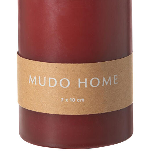 Mudo Home Sütun Mum Bordo 7x10cm