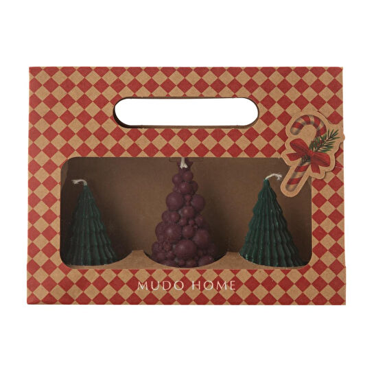 Mudo Home Joy 3'lü Kutulu Mum Seti̇