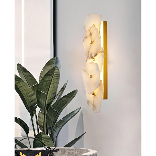 Apliqa Valora 4'lü Mermer Desenli Traverten Modern Led Aplik