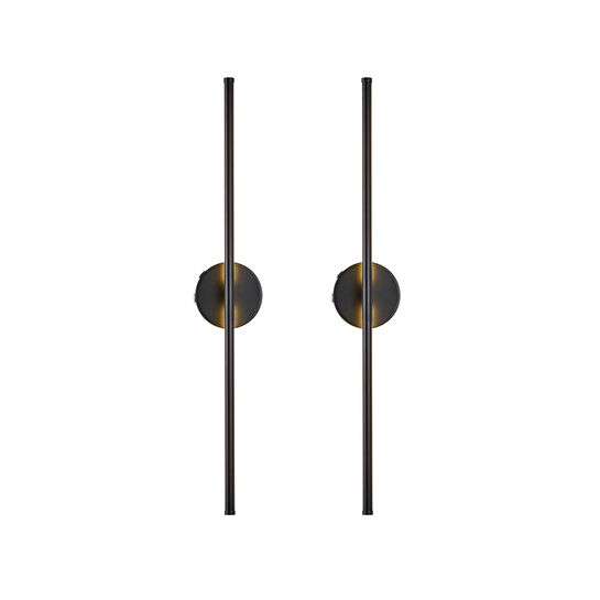 Apliqa Terry 2'li Siyah Kablosuz Şarjlı Dokunmatik Pilli Led Duvar Lambası,tablo Üstü Aplik