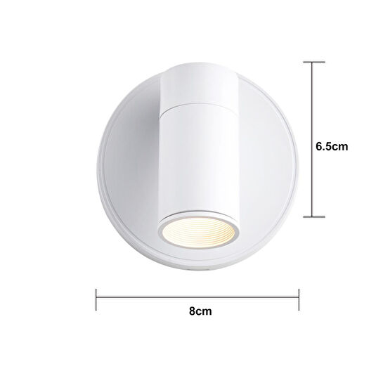 Apliqa Opra Beyaz Kablosuz Şarjlı Dokunmatik Pilli Led Duvar Lambası, Yatak Başı Aplik