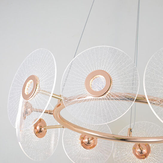 Apliqa Vetro 10'lu Yuvarlak Led Salon Avize