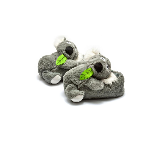Twigy Koala Kadın,garson Boy Hayvanlı Panduf Gri 36/41