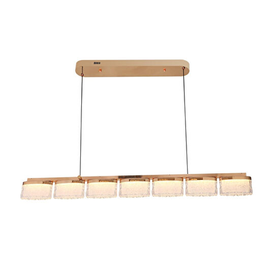 Apliqa Rosae Gold Krisatal Sıralı Sarkıt Salon Led Avize