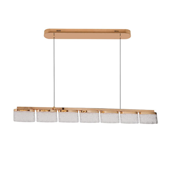 Apliqa Rosae Gold Krisatal Sıralı Sarkıt Salon Led Avize