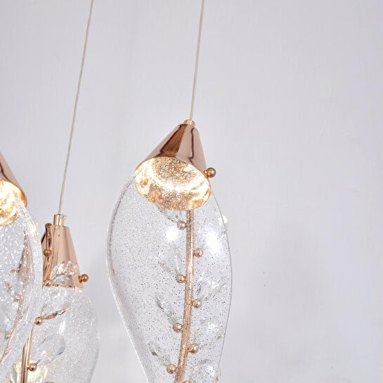 Apliqa Ardea 6'lı Gold Yuvarlak Sarkıt Salon Led Avize