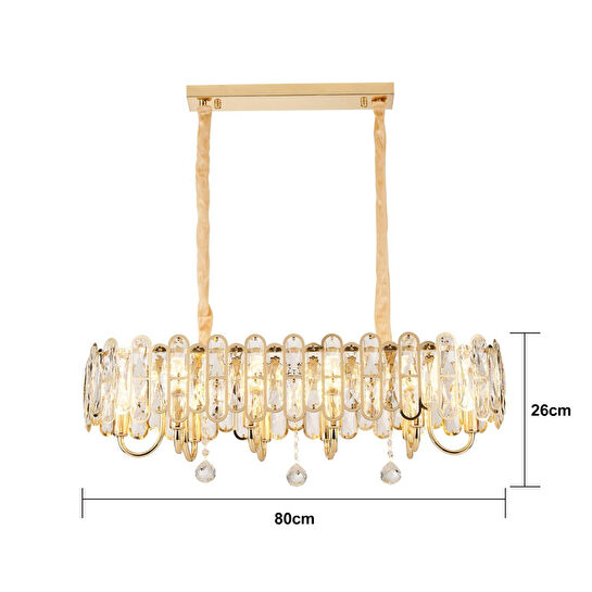 Apliqa Tortes 80'lik Gold Kristal Taşlı Avize