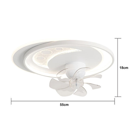 Apliqa Arıa 3d Plafonyer Pervaneli Ledli Avize