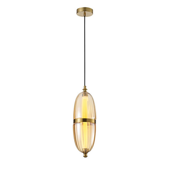 Apliqa Aleya 6 Watt 3000k Ledli Bal Camlı Tekli Sarkıt Led Avize