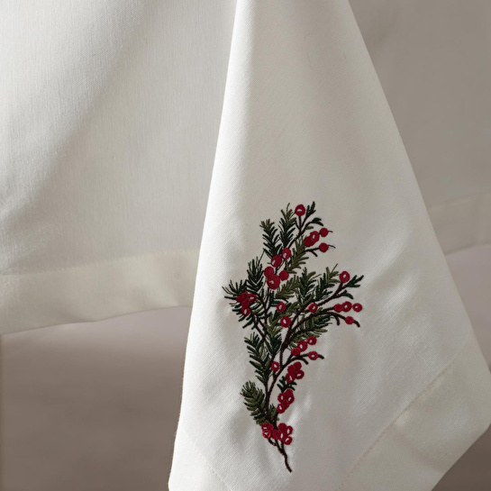 Mudo Home Joy Nakişli Masa Örtüsü Ekru 150x250