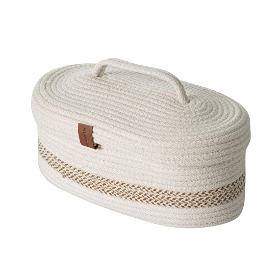 Mudo Home Venus Oval Düzenleyi̇ci̇ Sepet Bej Ekru 30x13x11