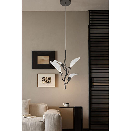 Apliqa Liria Gold Yaprak Desenli Sarkıt Led Avize