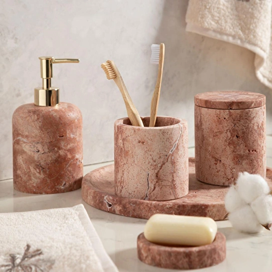 Mudo Home Evelyn Traverten 5'li̇ Banyo Seti̇ Rose