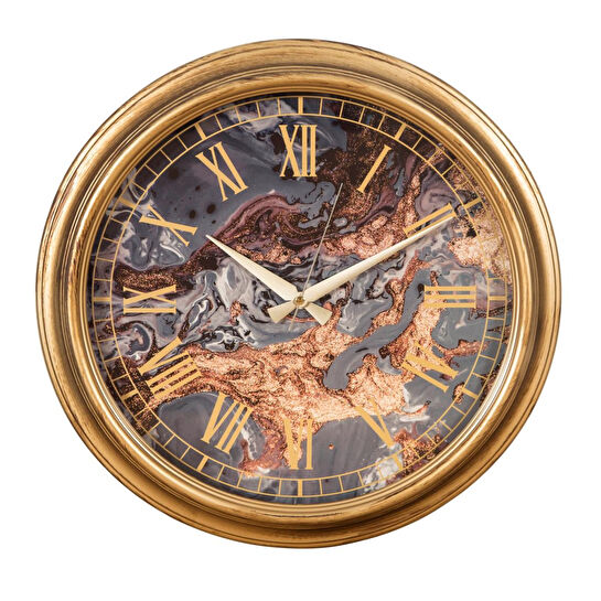 Mudo Home Marble Duvar Saati̇ 46 Cm Bronz