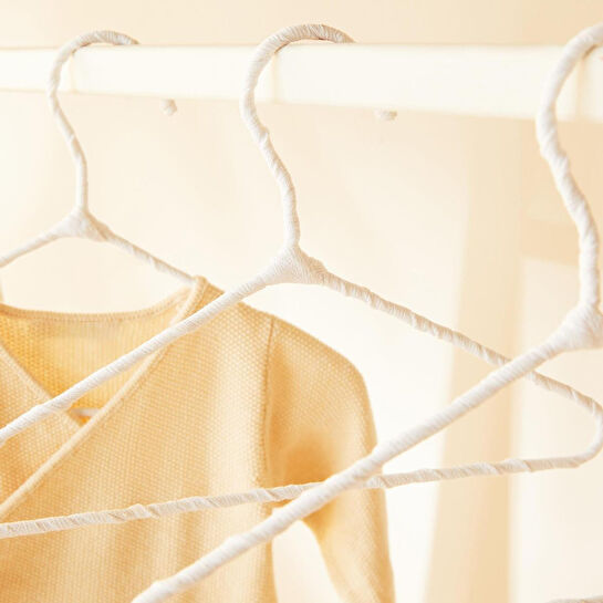 Ocean Home Textile 12'li Beyaz Renk Kumaş Kaplı Metal Bebek Giysi Askısı19.5 X 30 X 0.3 Cm