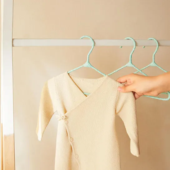 Ocean Home Textile 6'lı Mint Renk Kumaş Kaplı Metal Bebek Giysi Askısı19.5 X 30 X 0.3 Cm