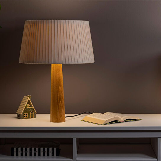 Soli Workshop Esenta Medium Ahşap Masa Lambası - Meşe