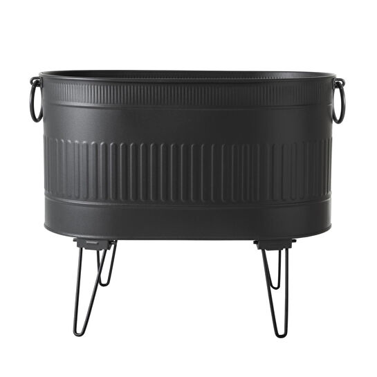 Mudo Home Si̇yah Katlanabi̇li̇r Ayakli Odun Kovasi 55 Cm