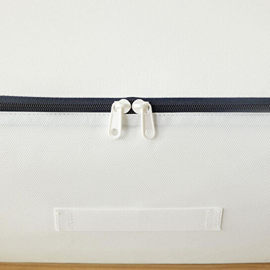 Ocean Home Textile 2'li Mega Boy Lacivert Fermuarlı Beyaz Renk Stuff & Things Baza Altı Hurç Set 74 X 46 X 22 Cm