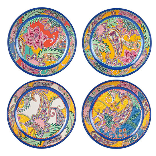 Lucky Art Paiselle Melamin 4lu Yemek Tabak Seti 21cm