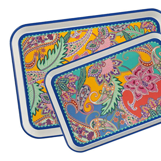 Lucky Art Paiselle Melamin 2li Tepsi Seti