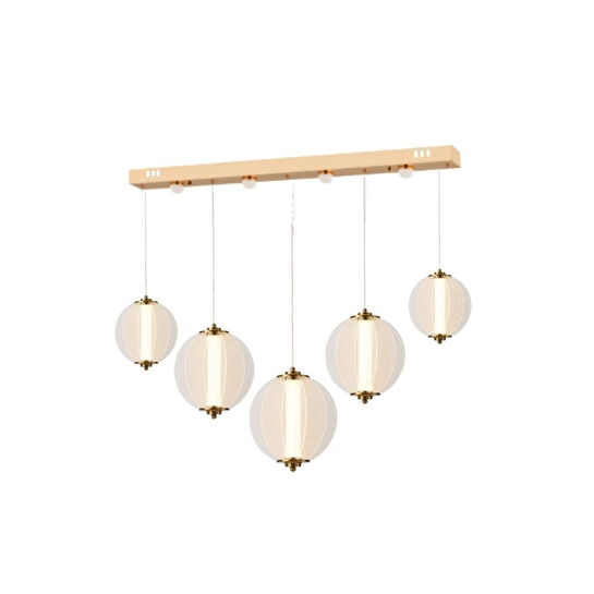 Apliqa Penny 90 Watt 5'li Sıralı Bakır Led Sarkıt Avize