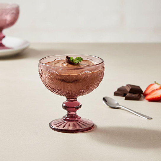 Lucky Art Velora Lucky Art 4lu Cam Ayaklı Kase Seti Mor