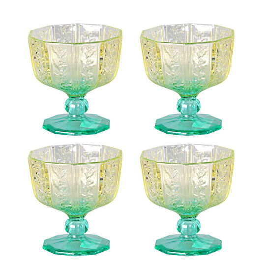 Lucky Art Mira Lucky Art 4lu Cam Ayaklı Kase Seti