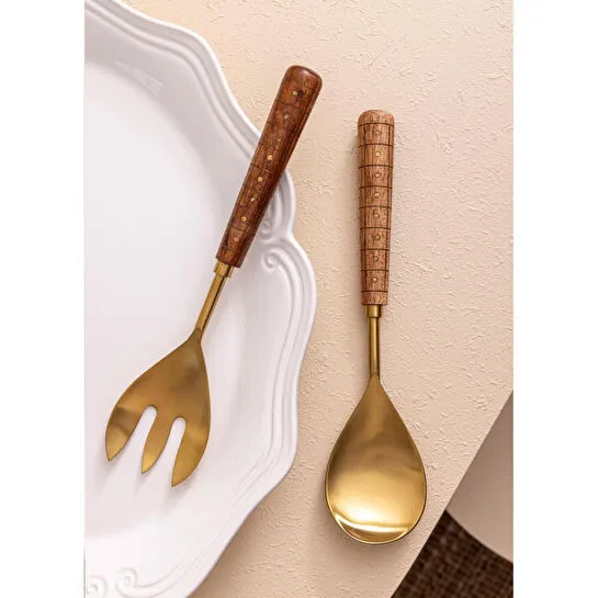 The Mia Wood Salata Servis Takımı 2 Parça