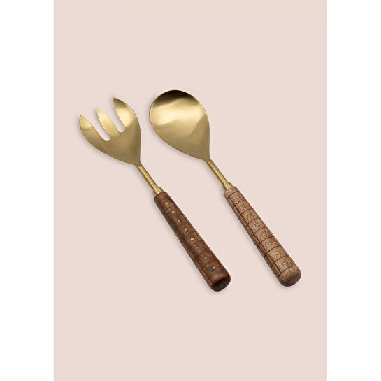 The Mia Wood Salata Servis Takımı 2 Parça