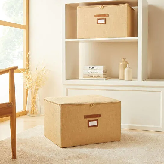 Ocean Home Textile Jüt Destekli Kutu Hurç 48 X 40 X 30 Cm