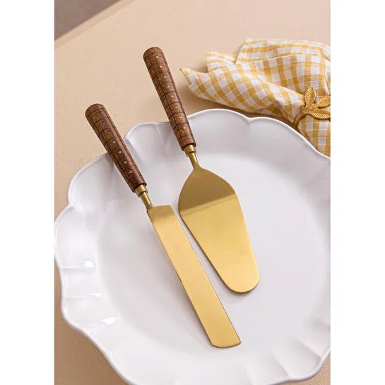 The Mia Wood Pasta Servis Takımı 2 Parça