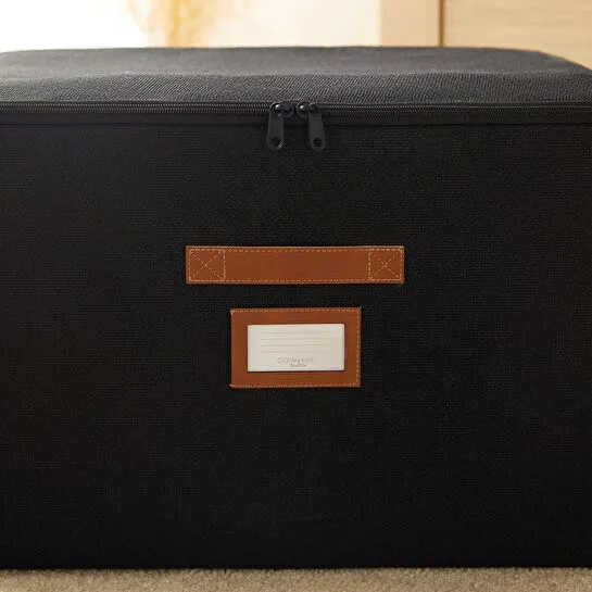 Ocean Home Textile Siyah Renk Jüt Destekli Kutu Hurç 48 X 40 X 30 Cm