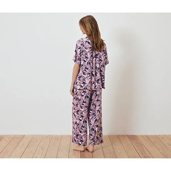 Tchibo Kadın Pijama Takımı, Dokuma, Tamamı Baskılı