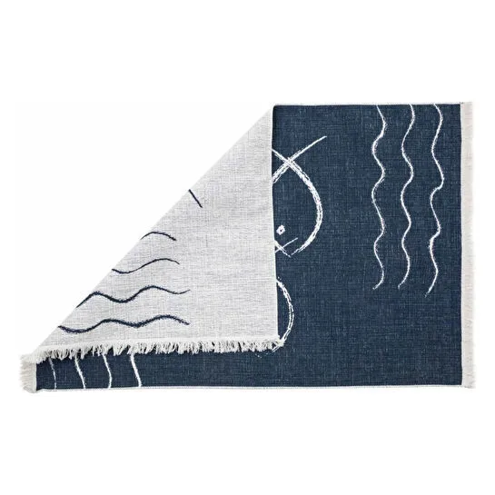 Mudo Home Larissa Fish Çi̇ft Tarafli Hali Laci̇vert Beyaz 120x180