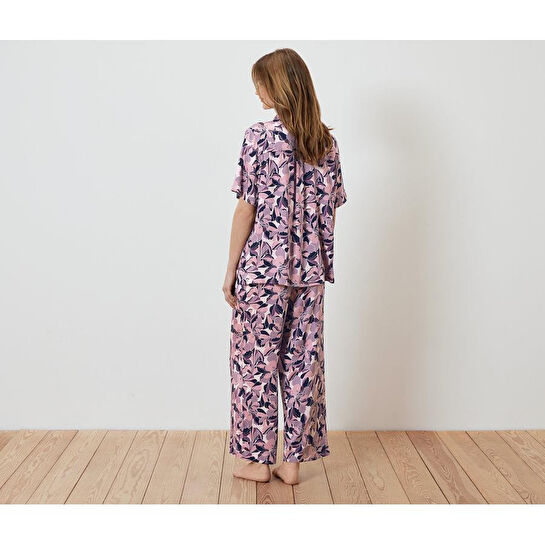 Tchibo Kadın Pijama Takımı, Dokuma, Tamamı Baskılı