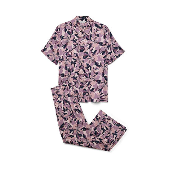 Tchibo Kadın Pijama Takımı, Dokuma, Tamamı Baskılı